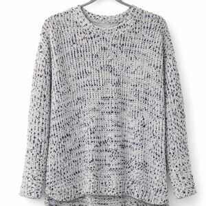 Cable & Gauge Speckled Gray Crew Neck Sweater